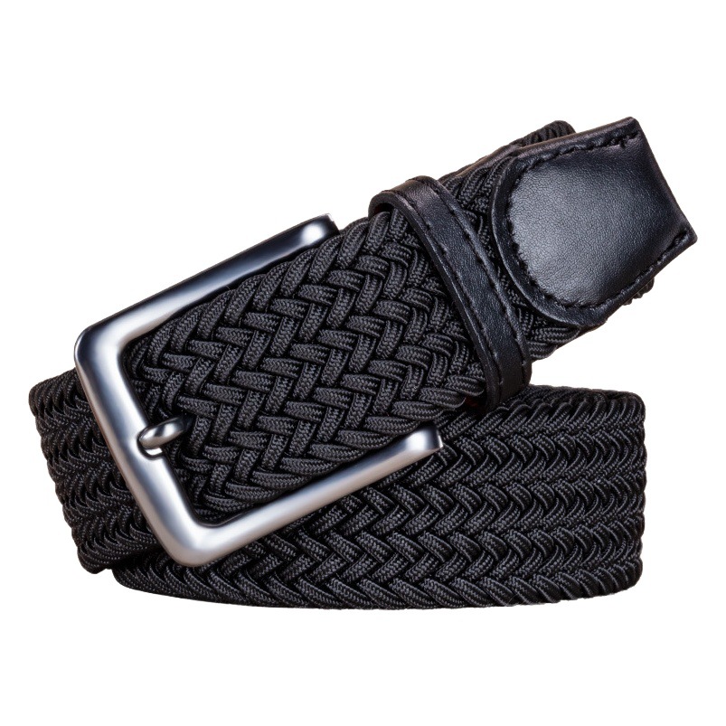 Cinturón tejido elástico de lona verano transpirable no apretado cintura hombres y mujeres cinturón de lona hebilla cinturón de lona