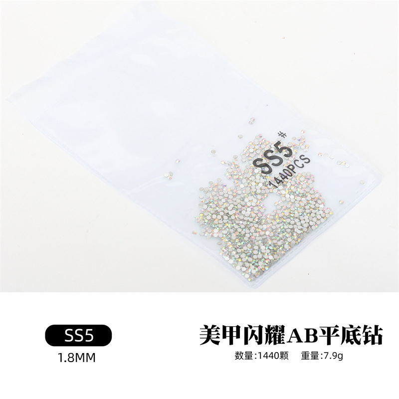 Accesorios de uñas diamante plano transparente AB diamante uñas taladro DIY decoraciones oro inferior plata inferior calidad rhinestone color mezclado diamante