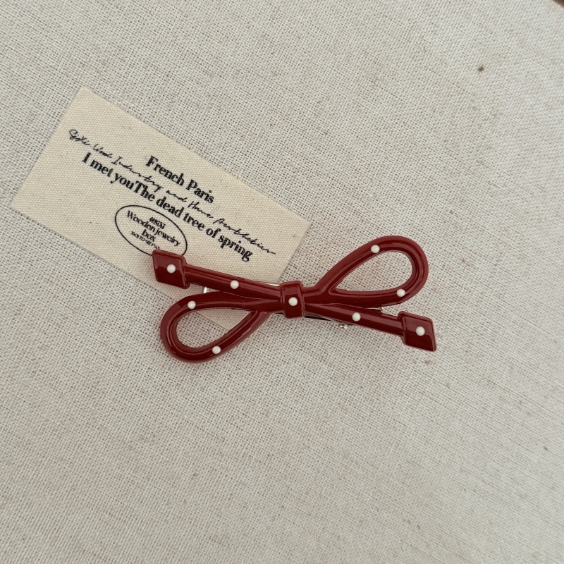 New Ankela Red Series Fashion Bow Clip, Sweet Polka Dot Hair For Girls, Bangs Side Clip_voghion.com