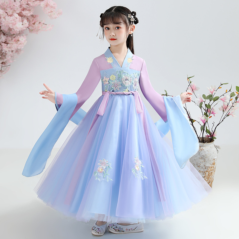 女童汉服连衣裙夏童装公主裙秋装儿童2021新款夏装小女孩裙子夏季