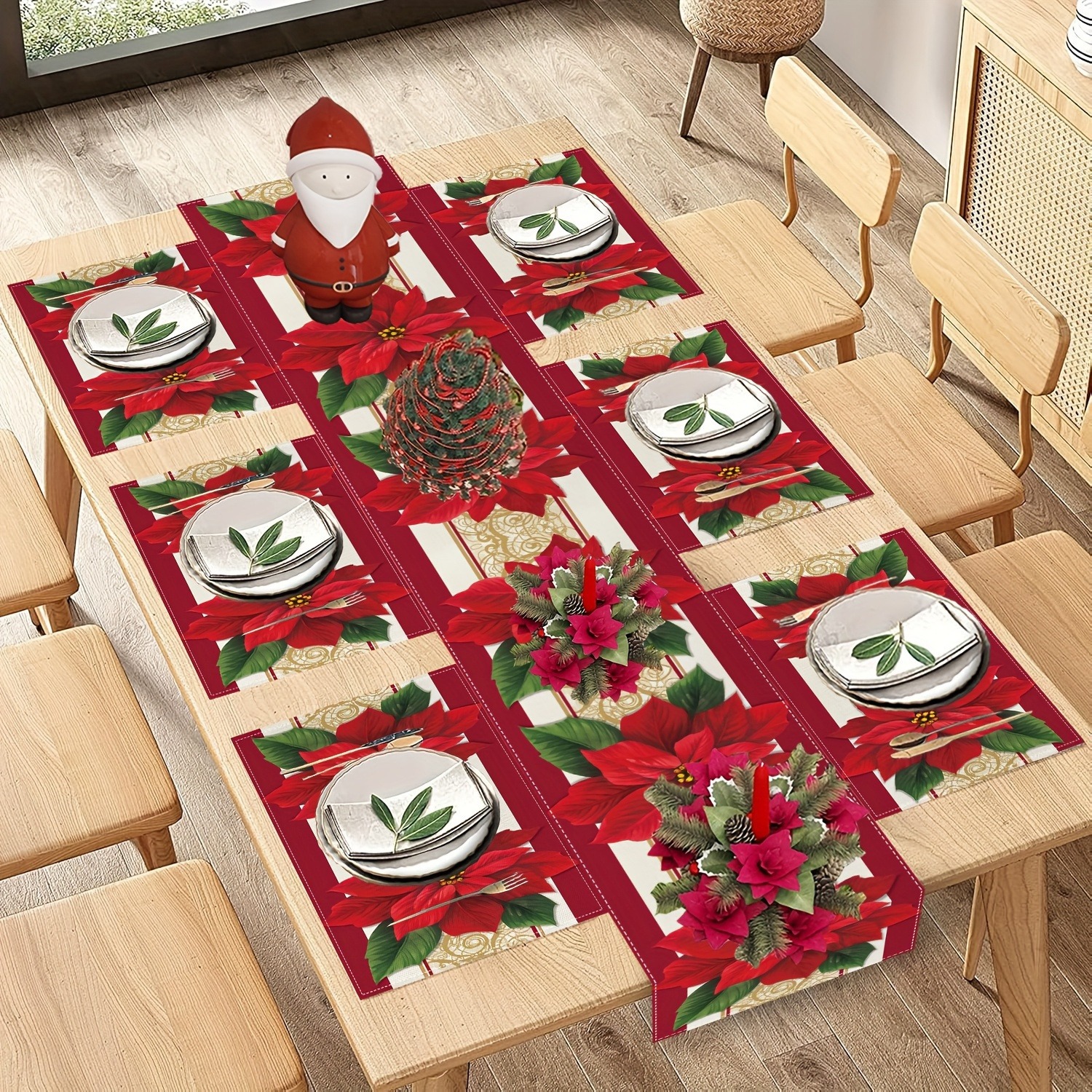 Nuevo conjunto de toallas de mesa transfronterizas de Navidad decoración de mesa Bandera de mesa Bandera de mesa Amazon 2026