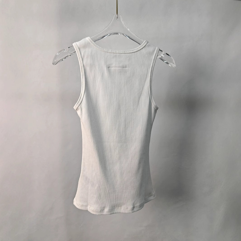 Majijia 2025 Summer Digital Calendar Letter Print Slim Fit Women's Tank Top, Wearable as Outerwear, Tight-Fitting