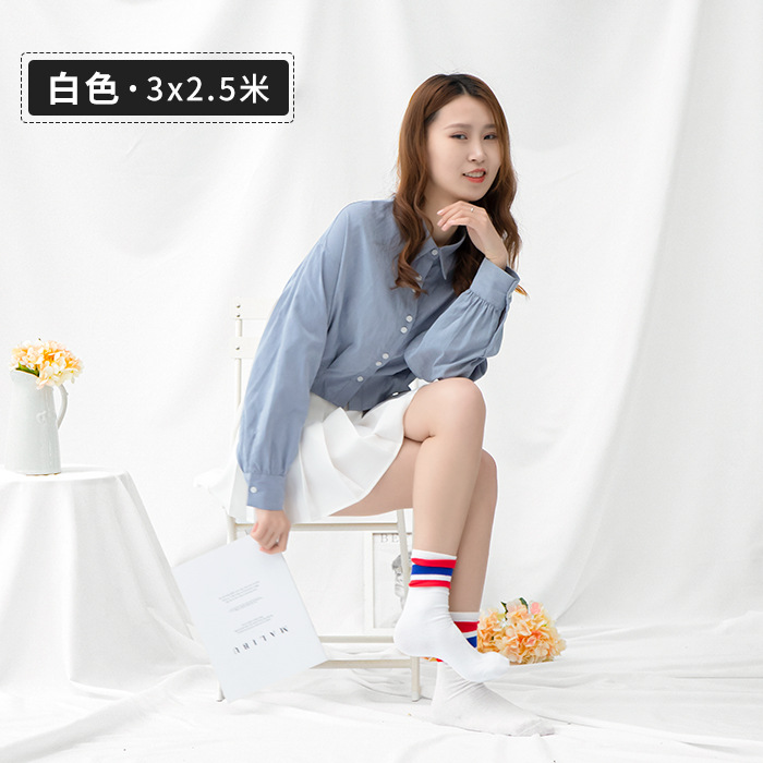 Fotografía blanca tela de fondo fotografía en vivo color sólido tela colgante accesorios de decoración de la habitación de dormitorio pared de fondo de arte de alto nivel