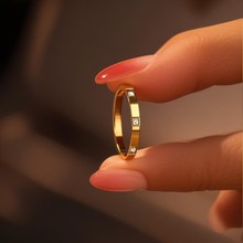 韩版轻奢 ing风小众镶钻戒指 不褪色钛钢锆石指环女士尾戒关节戒