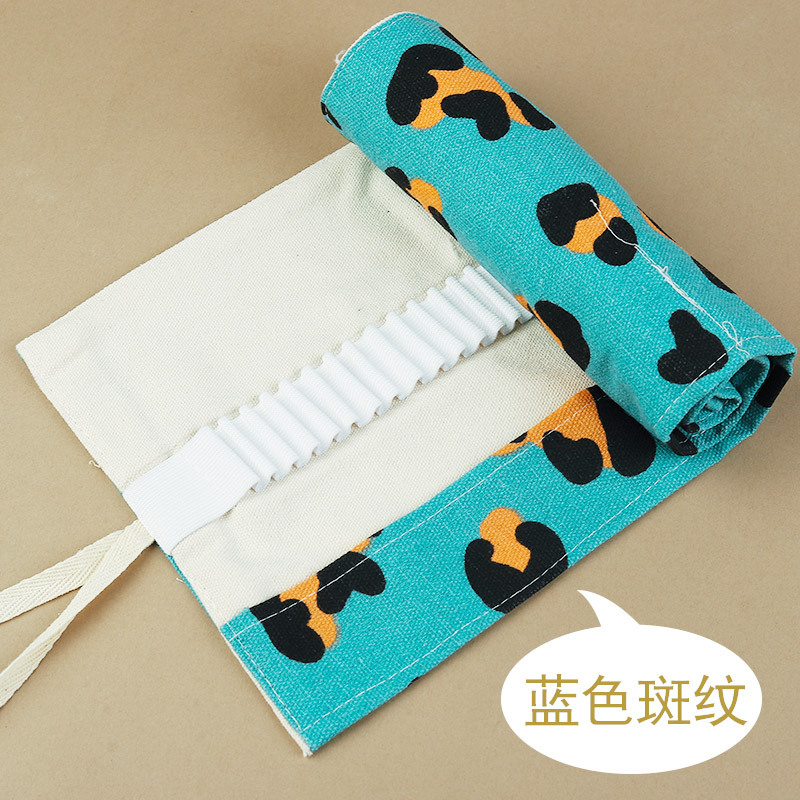 Weizhuang lienzo cortina de la pluma de 72 hoyos de gran capacidad lindo gato de dibujos animados hombres y mujeres lápiz caso lienzo boceto color plomo pintura bolsa de papelería