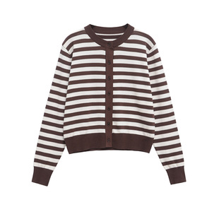Foreign trade single 1 spring new sweater European and American style round neck solid color loose pullover female design feeling 5536019