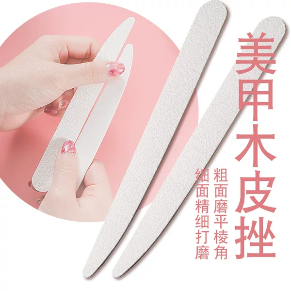 Factory wholesale small knife-shaped nail file Half Moon White grinding strip curved moon ultra-thin manicure sand strip 100/180