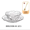 Transparent rose bowl + plate + spoon