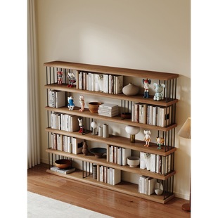 Modern Simple Solid Wood Multi-Layer Storage Rack Living Room Storage Rack Office Partition Floor Bookshelf Practical Display Rack