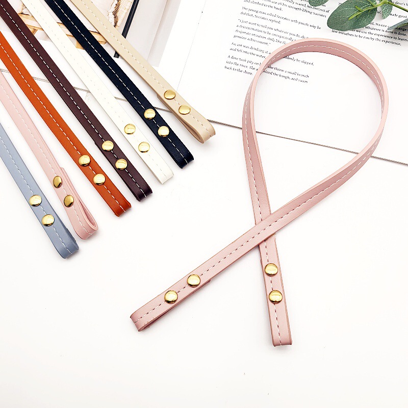 Rivet-Style No-Punch Pu Pressed-Line Handbag Strap Replacement Crochet Tote Bag Shoulder Strap Hand-Carry Strap Bag Accessories Rivet-Style No-Punch Pu Pressed-Line Handbag Strap Replacement Crochet Tote Bag Shoulder Strap Hand-Carry Strap Bag Accessories