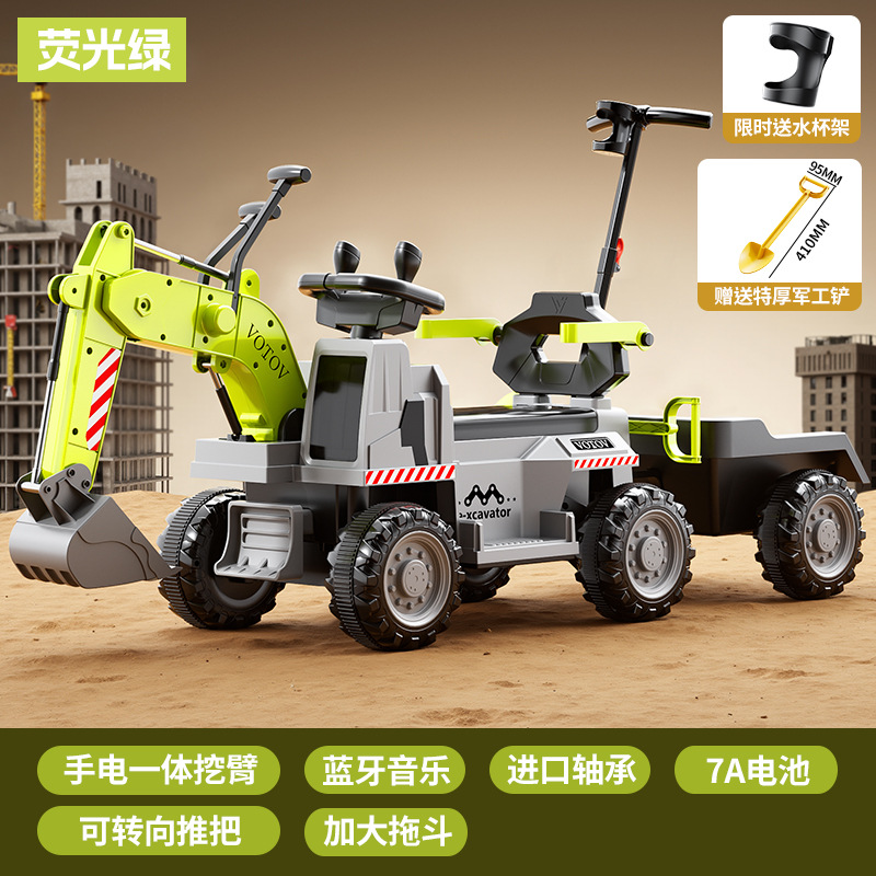 Excavadora de juguete para niños, juguetes para niños y niñas, excavadora eléctrica de control remoto, acoplador de ingeniería de carga