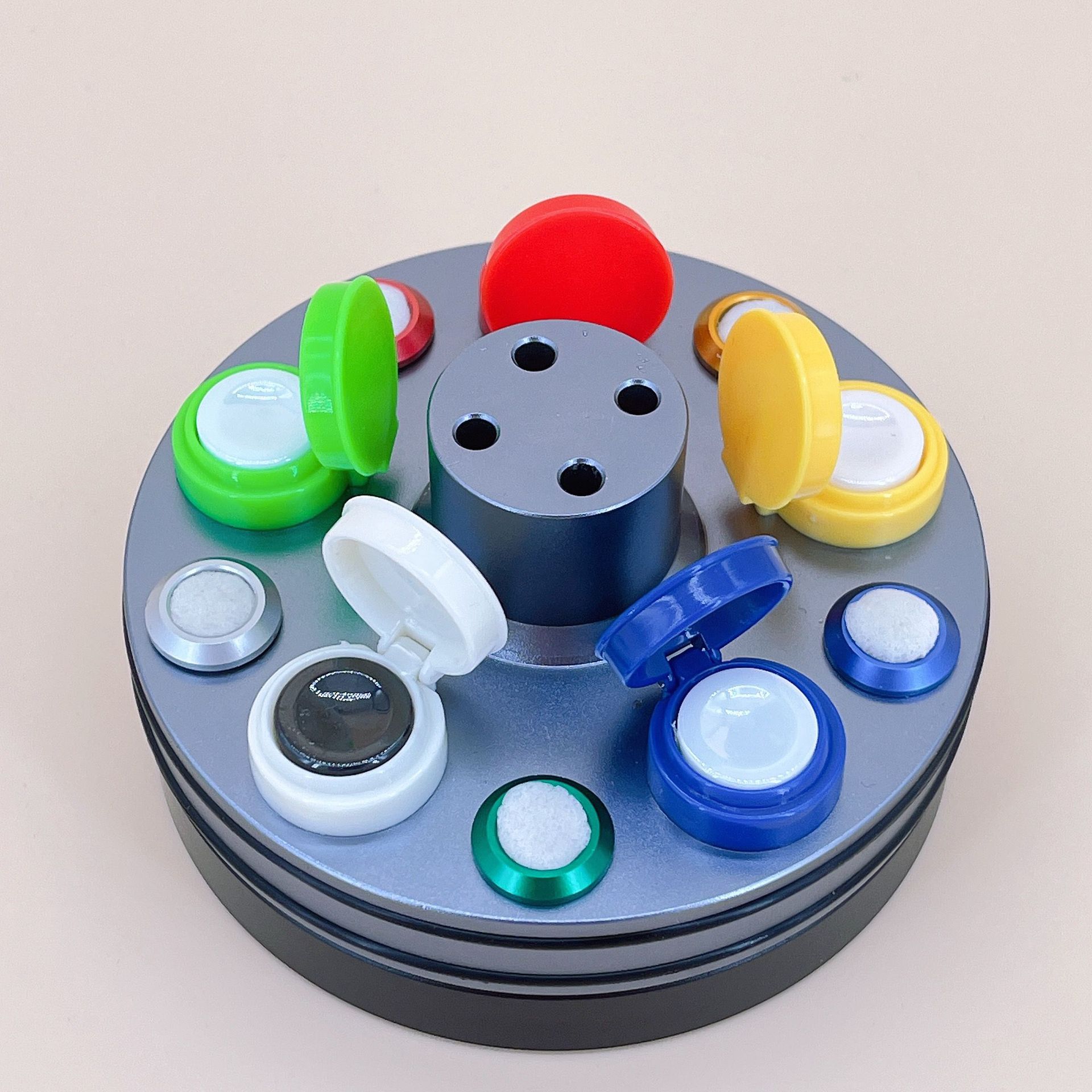 修表工具 五孔油碟金属转盘 五目油碟 油杯 点油专用 旋转油碟