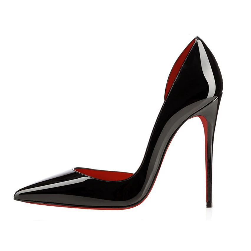 Черные сексуальные stilettos-лодочки с низким вырезом, коллекция 2023 года, яркий запоминающийся стиль