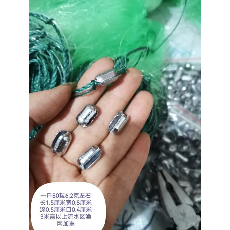 Red de pesca de malla abierta de seda de maní colgante de plomo pesado mordida red de pesca mano lanza red de malla