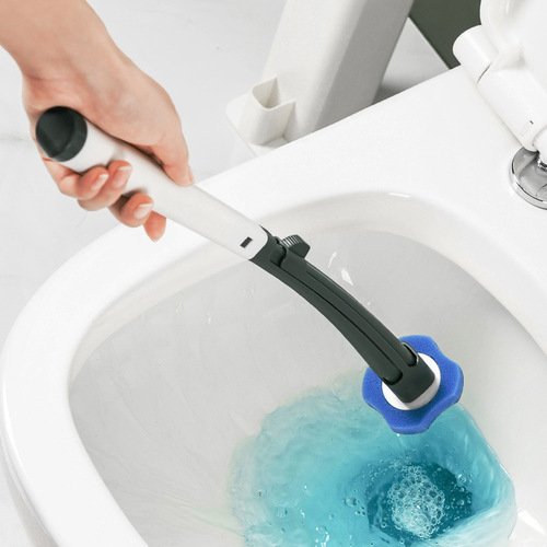 Disposable toilet brush set, no dead angle toilet brush cleaning brush, no punching, wall-mounted toilet brush, long handle