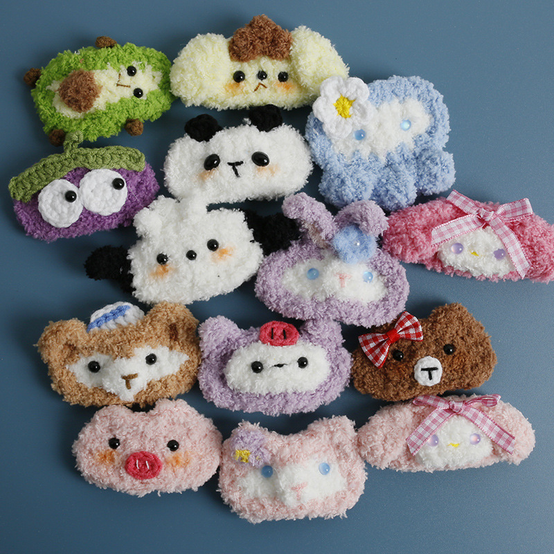 Cartoon Anime Handmade Knitted Hair Clip, Zhinü Wool Yarn Crochet Animal Hair Clip, Exquisite Handmade Hair Accessory Finished Product