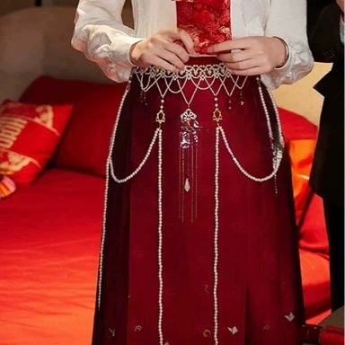 Костюм Hanfu цепочка талии новый древний стиль длинная кисточка жемчужно-белая талия украшения Tang Feng аксессуары