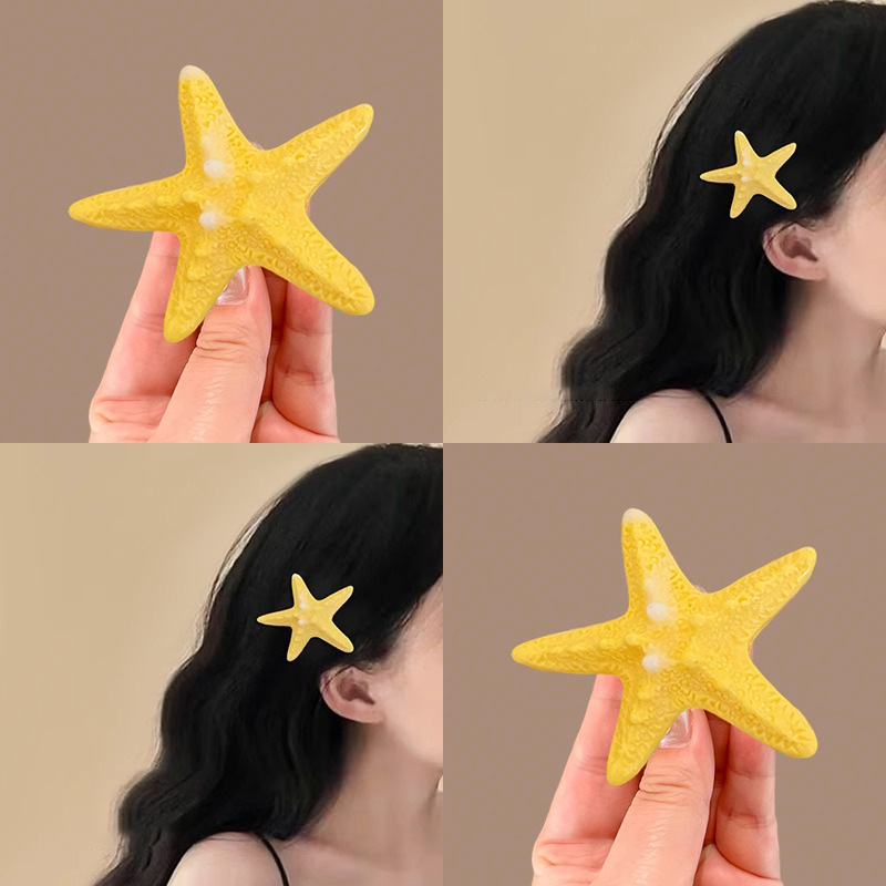 甘くてクールなスタイルの女性用立体ヒトデヘアピン、パーソナライズされたファッショナブルなカラフルなサイドクリップ、甘くて多用途なヘッドバンドとヘアアクセサリー、トレンディです。|undefined