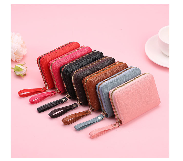 45g Weight Synthetic Leather Lining Material Zipper Closure Type Card Holder Bags Type Daily Occasion Pu Leather Material Solid Color Pattern All Seasons Season Unisex Gender Casual, Sweet Style Square Shape Unisex Solid Color Pu Leather Zipper Card Holders 16