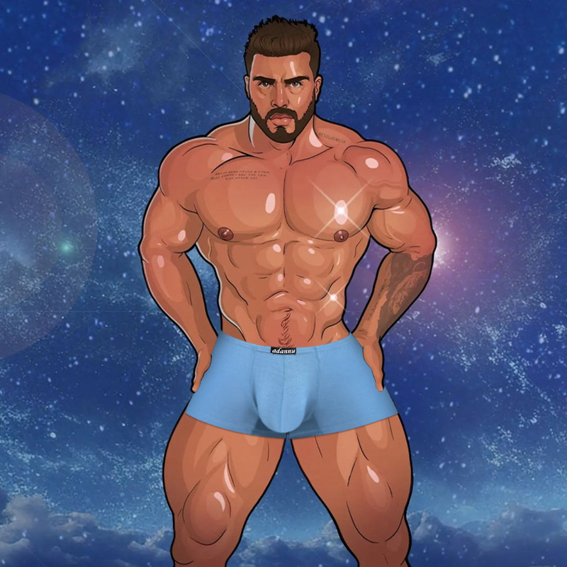 [Anime Series] Temu New Narrow Waistband Brand New Style Men's Modal Boxer Briefs Ad741