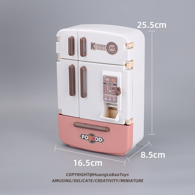 어린이 장난감 냉장고 더블 도어 소녀와 소년 큰 부엌 미니 음식 놀이 집 선물