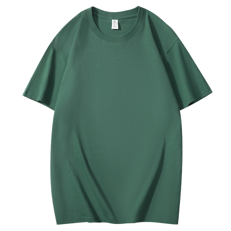 200 グラム純綿 Tシャツ新疆ラウンドネック純白底ヘビーウェイト Tシャツ純綿半袖 Tシャツ男性と女性のためのルーズ|undefined