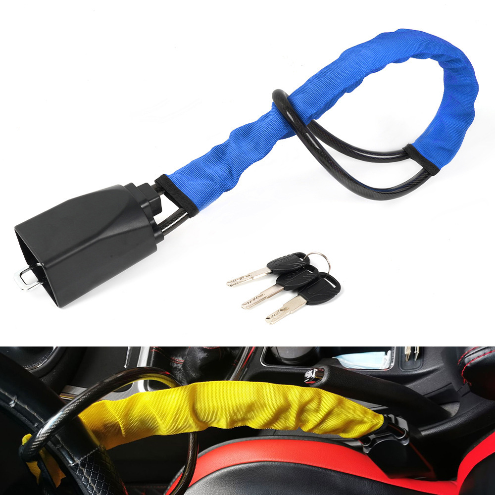 Car Steering Wheel Lock, Anti-Theft Lock, Safety Buckle Lock, Steel Cable Lock, Car Steering Wheel Lock, Retractable Rope Lock