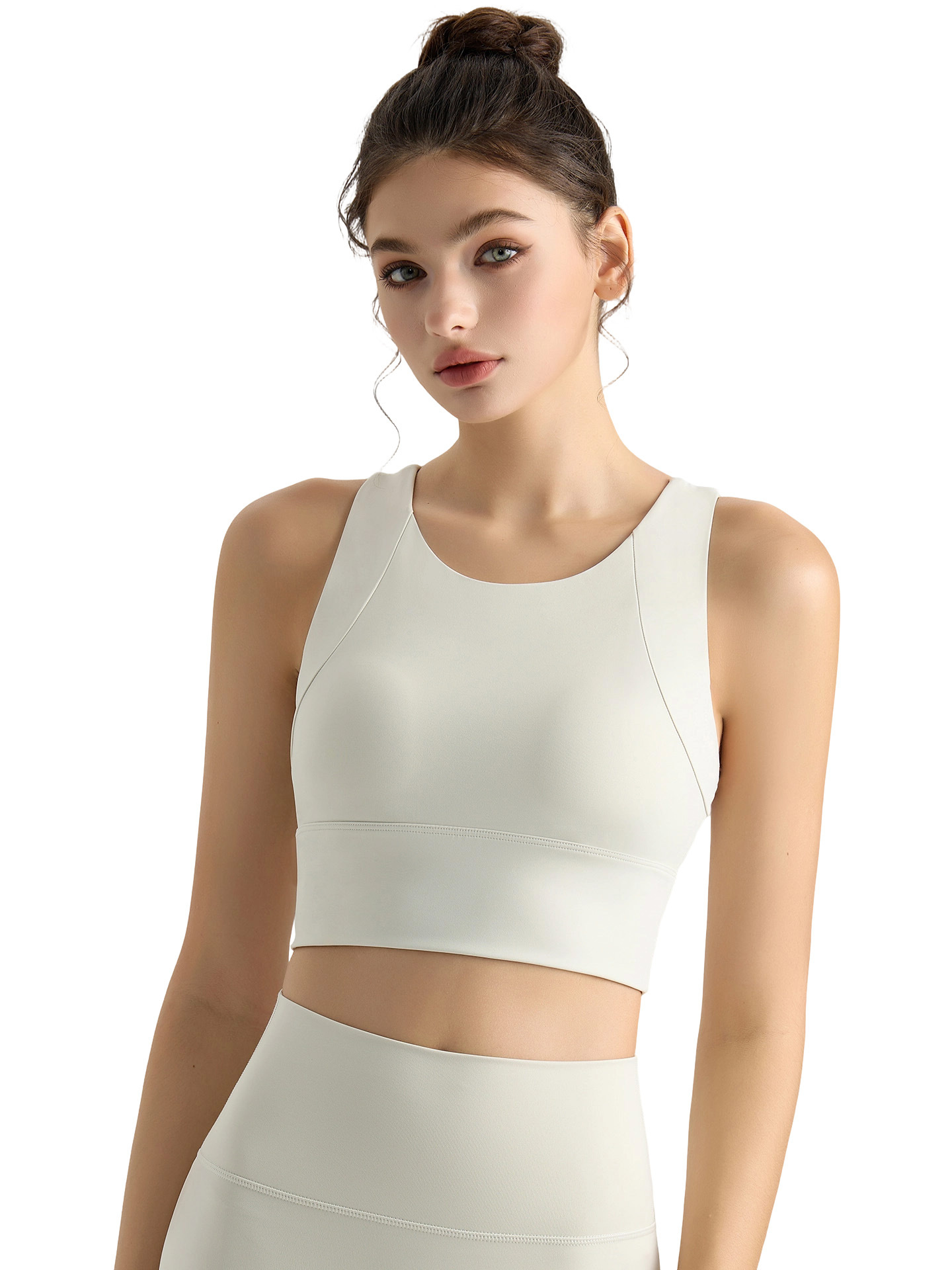 LAHN yoga chaleco de yoga de alta intensidad copa todo en uno parte superior trasera de belleza a prueba de golpes con almohadilla para el pecho fitness largo