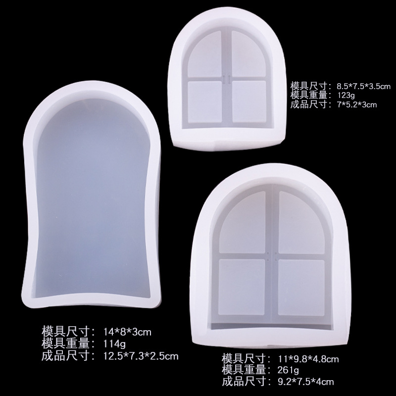 Puerta y ventana de dibujos animados de silicona molde creativo hecho a mano jabón aromaterapia vela epoxi molde de yeso decoración de la torta del postre