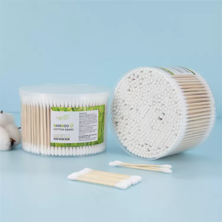 小艾夏季500支实惠圆桶装竹棒棉签囤货必备 日常清洁供应棉签批发