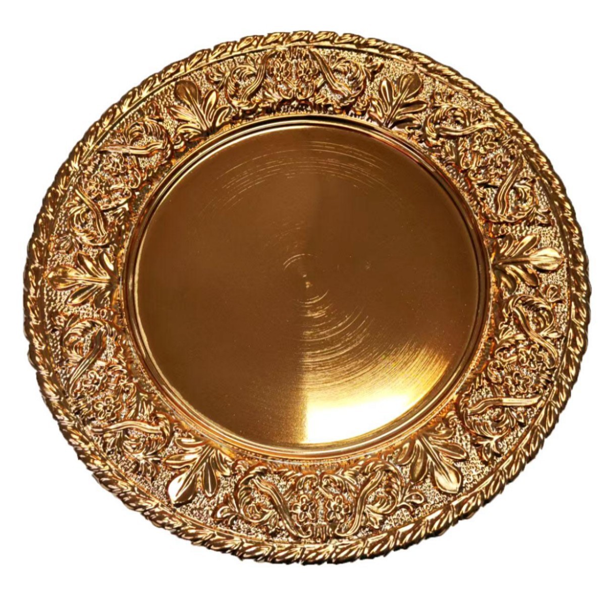 Boda de lujo ligera fiesta de hotel galvanizado desechable placa de plástico decoración placa de carga retro