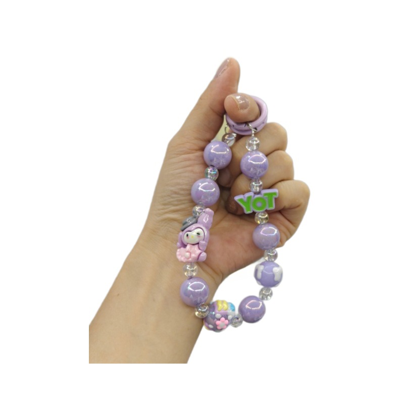 Nuevo alfabeto muñeca cuentas cadena de teléfono móvil transmisión en vivo el mismo tipo de cadena de colgante llavero de automóvil bolsos accesorios accesorios mayoristas