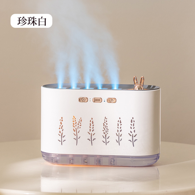 越境新品空気加湿器家庭用静音寝室五穴スプレー香薫創意的な動感七色音控拾|undefined