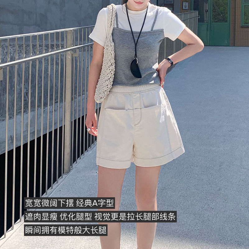 Du Xiaozhai's New Pants for Women Are Suitable for Summer Denim Paper Bag Shorts Casual Loose Walking Pants Design Versatile Pants