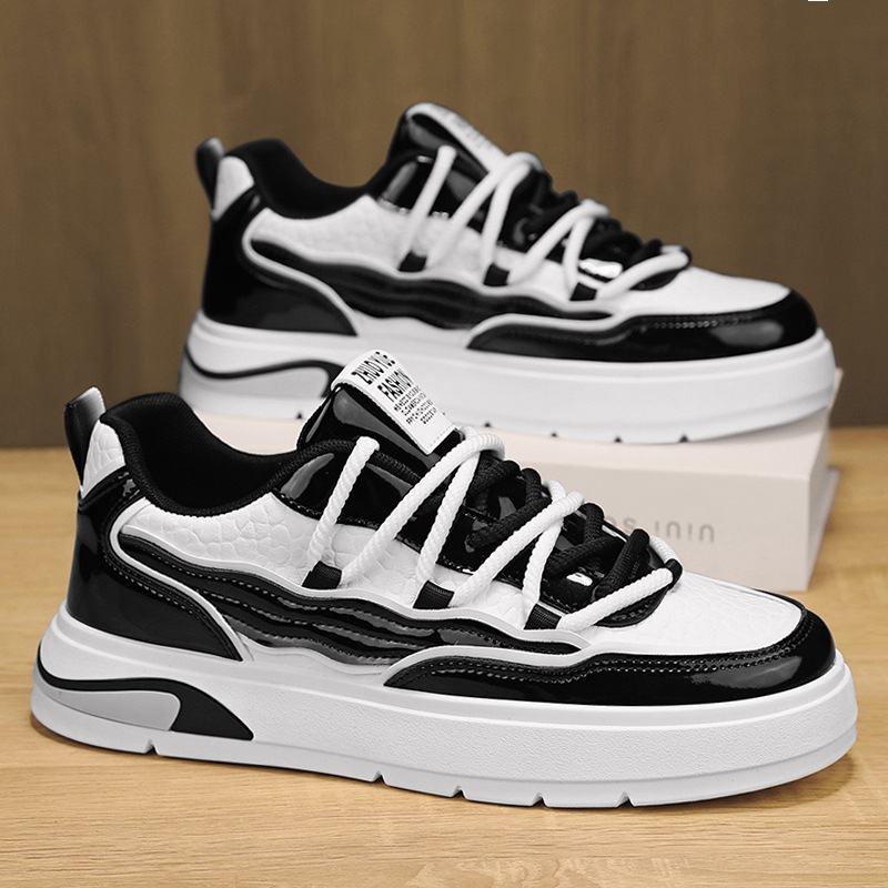 Zapatos de cuero de primavera para hombres zapatos de skate para hombres 2025 nuevos zapatos deportivos casuales para estudiantes personales de moda juveniles