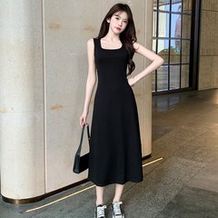 网红洋气炸街女装连衣裙宽松休闲慵懒显瘦长款气质百搭打底背心裙