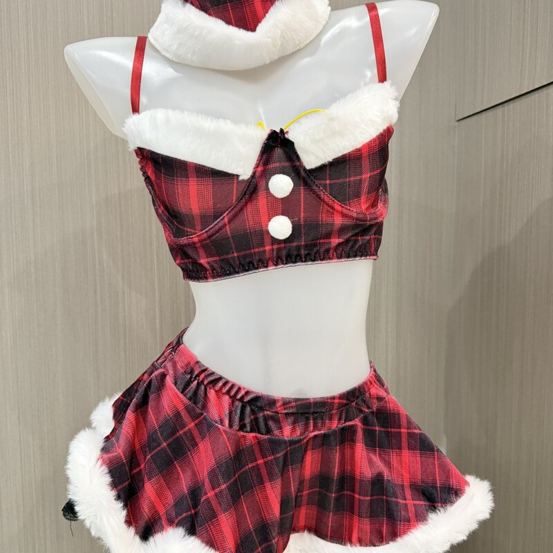 Sexy Lingerie New Year's Eve Sexy Pajamas for Women New Year's Eve Cos Shirt Pure Desire Jk Uniform Plaid Red Christmas Outfit Sexy Lingerie New Year's Eve Sexy Pajamas for Women New Year's Eve Cos Shirt Pure Desire Jk Uniform Plaid Red Christmas Outfit