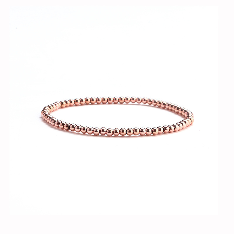 15g Weight Rose Gold Plated Plating Material Bracelets Classification 304 Stainless Steel Chain Material 1 Piece Quantity Holiday, Daily Occasion 304 Stainless Steel Material Solid Color Pattern Women's Gender Beaded Design Casual, Simple Style Style Casual Simple Style Solid Color 304 Stainless Steel Rose Gold Plated Bracelets In Bulk 18