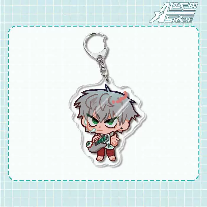 Acrylic keychain (Alien Stage) Mizi Sua, double‑sided 6 cm, metal ring & clasp