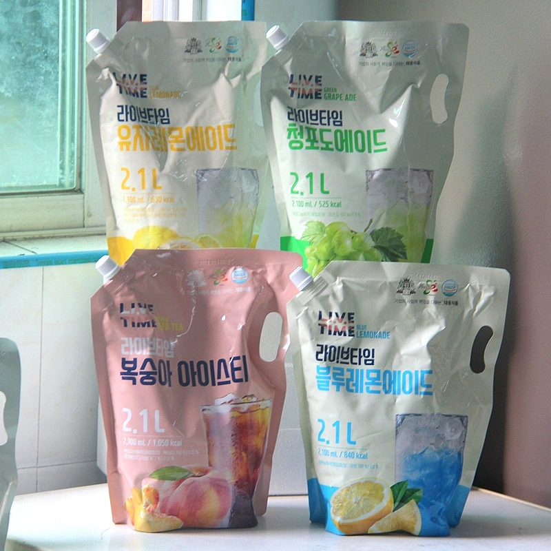 Корейский импортный Li Lan лимонный грейпфрут Лимонный зеленый виноград фруктовый напиток, готовый к употреблению персиковый черный чай со льдом 2.1L