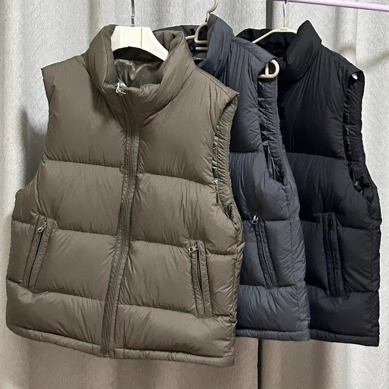 Men's down Vest with Stand Collar, Thickened Puffer Vest, Fashionable Men's Sleeveless Jacket, Warm and Versatile Outerwear