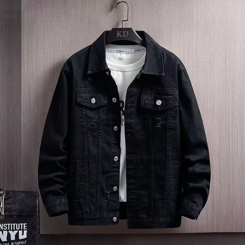 Spring and Autumn Versatile Men's Denim Jacket Ins Trendy Brand Loose Plus Size Work Jacket Denim Coat Fashion Factory Wholesale