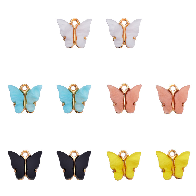 A Pack Of 30 Alloy Acrylic Colorful Butterfly Pendant DIY Jewelry Accessories Earrings Necklace display picture 12