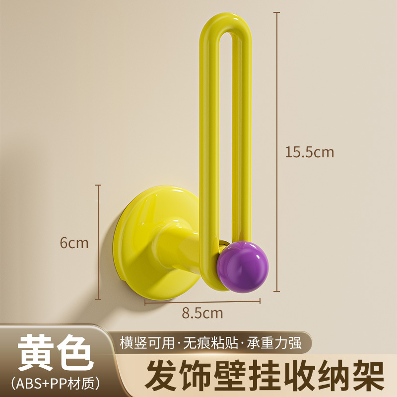 Estante de almacenamiento de lazo para el cabello, diadema de baño, accesorios para el cabello, horquilla, banda de goma, gancho de cuerda para la cabeza, artefacto de almacenamiento de joyería sin perforación