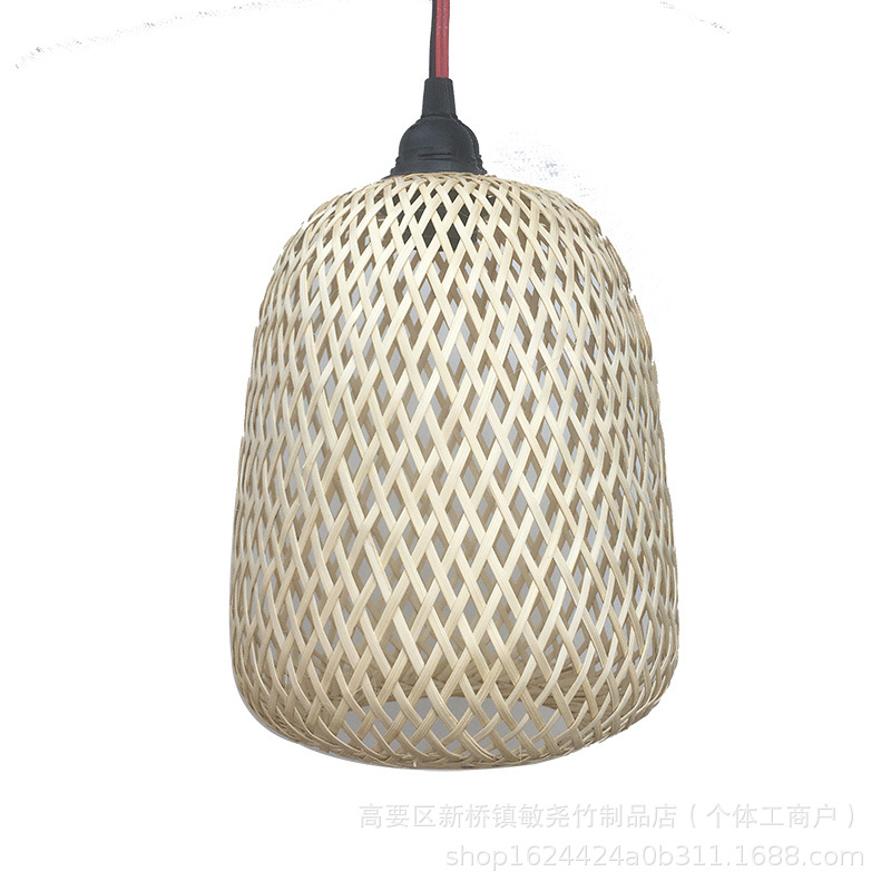 Buca linterna de bambú hecha a mano pura lámpara candelabro en el hogar decoración de ocio Zen retro con soporte de lámpara