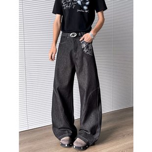 Snake Trail Original Cow Narrow Red Ear Jeans Men's 2025 Summer American Style High Street Pants Jacquard Stitching Micro-Lam Pants
