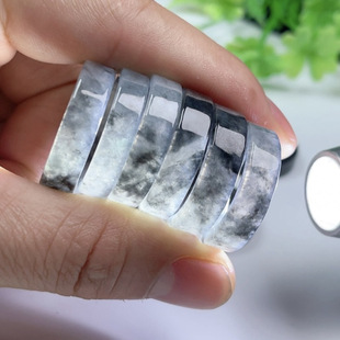 Burmese material ice bottom black chicken square ring ink artistic conception jade ring natural jade A goods ring Sihui jewelry wholesale