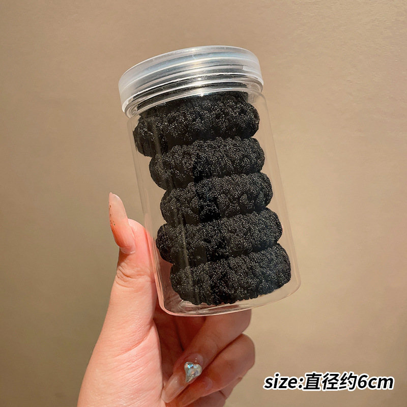 高级感咖色小熊头绳女气质简约高弹力发圈耐用橡皮筋女生扎头发绳|undefined