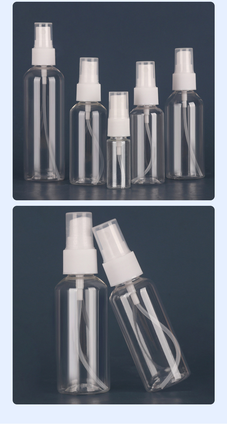 Wholesale In Stock 30ml 50ml 100ml Clear Plastic Spray Bottles Alcohol Perfume Press Spray Refill Bottles