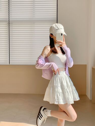 Ballet style white skirt for women summer 2026 new a-line small cake tutu skirt ruffled skirt
